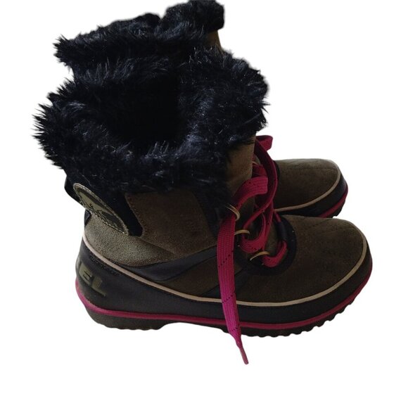 SOREL Tivoli II Women's 5.5 Waterproof Green Suede Leather Lace Up Winter Boots - Picture 1 of 7